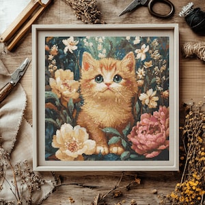 Cat stitch Pattern, Cat Cross Stitch, Cross Stitch Pattern, cross stitch kit, PDF Pattern