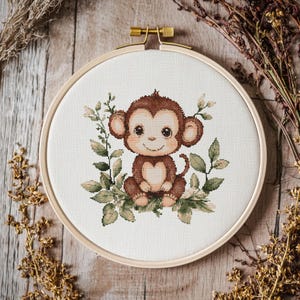 Monkey Cross stitch Pattern, Monkey Cross Stitch, Cross Stitch Pattern, cross stitch kit, PDF Pattern