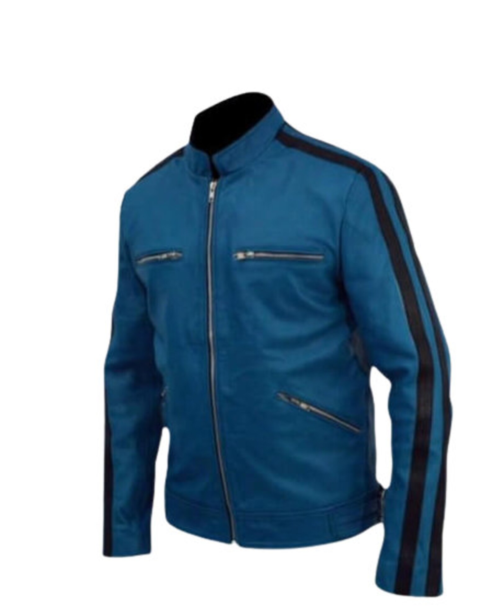 Motorcycle Jackets for Men Dirk Gently Holistic Detective Blue Biker Leather Jacket for Men