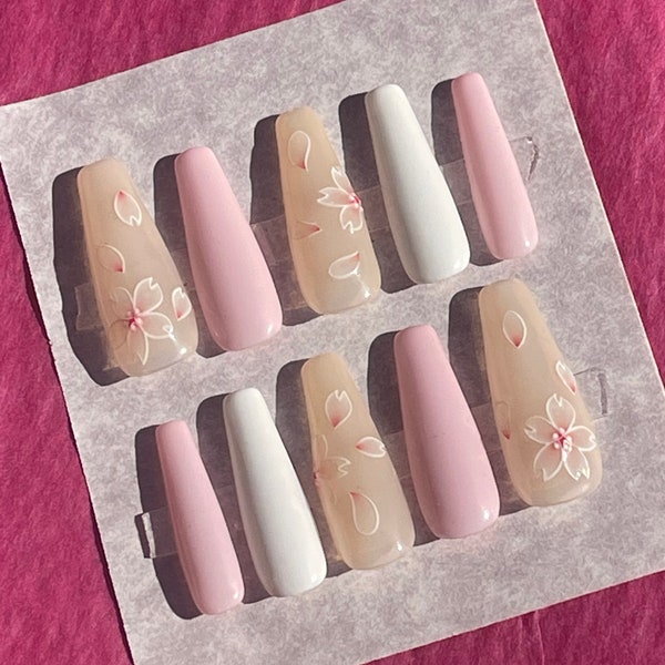 Cherry Blossom Nails Etsy