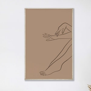 Woman Leg and Hand Line Art Print,Minimalist Wall Art Print,Female Figure Art,Abstract Art,Modern Art,Contemporary Art,Instant Download