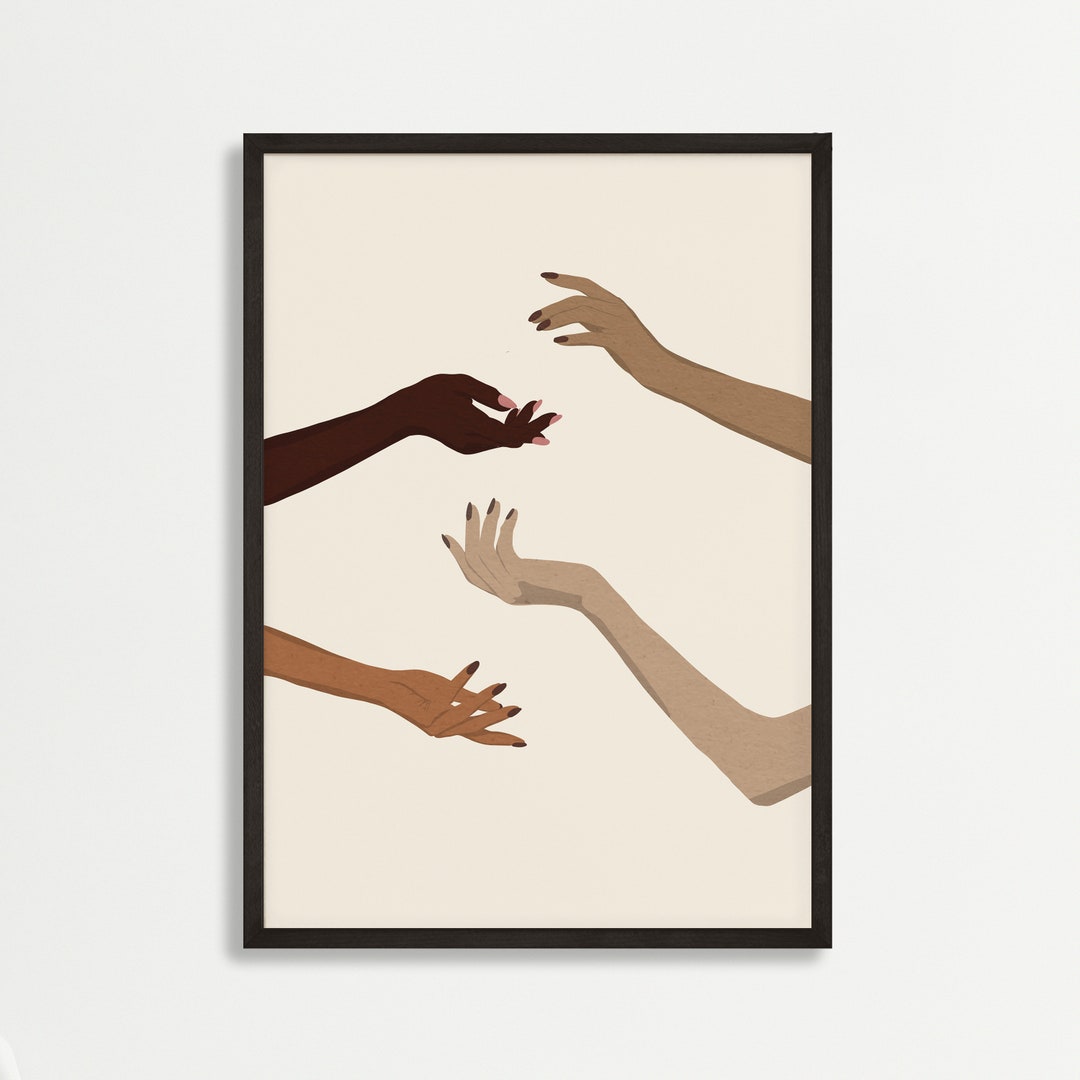 Diversity Wall Print,hands Art Print, Woman Empowerment Print ...