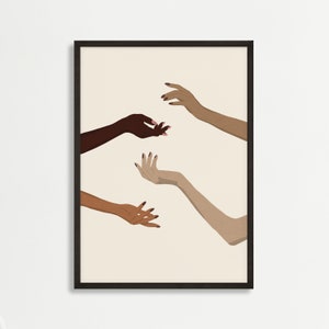 Diversity wall print,Hands art print, Woman empowerment print, Feminists art, Woman equality Illustration,Wall decor,Instant download