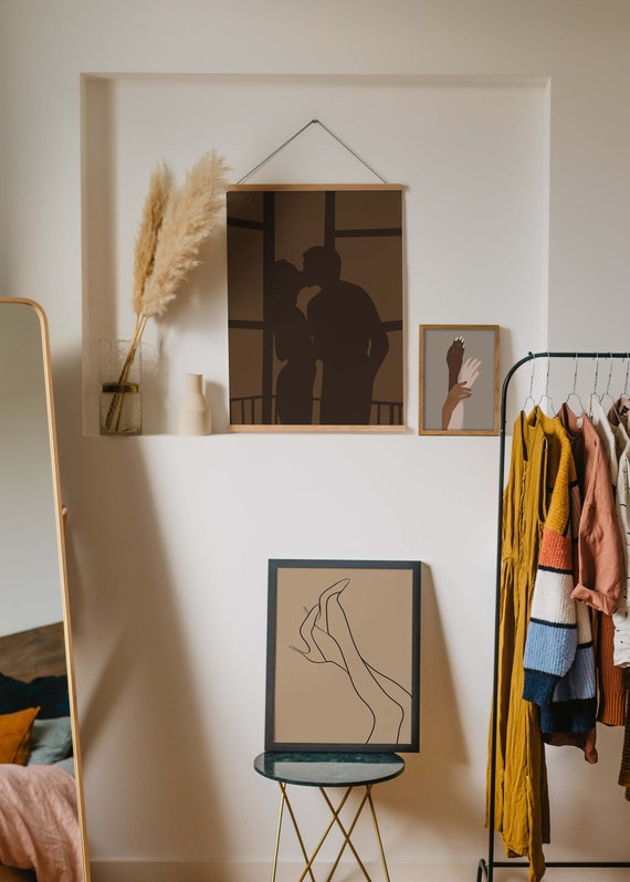 Silhouette in the window art print Couple kissing silhouette wall art Couple shadow poster Abstract woman printable art self love art Silhouette in the window art print Couple kissing silhouette wall art Couple shadow poster Abstract woman printable art self love art