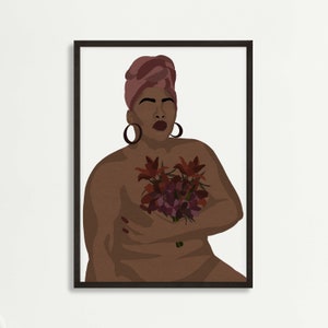 Black Woman Art Print,Body Positivity Digital Art,Body Positivity Print,Feminist Art,Women Empowerment Digital Illustration,Instant Download