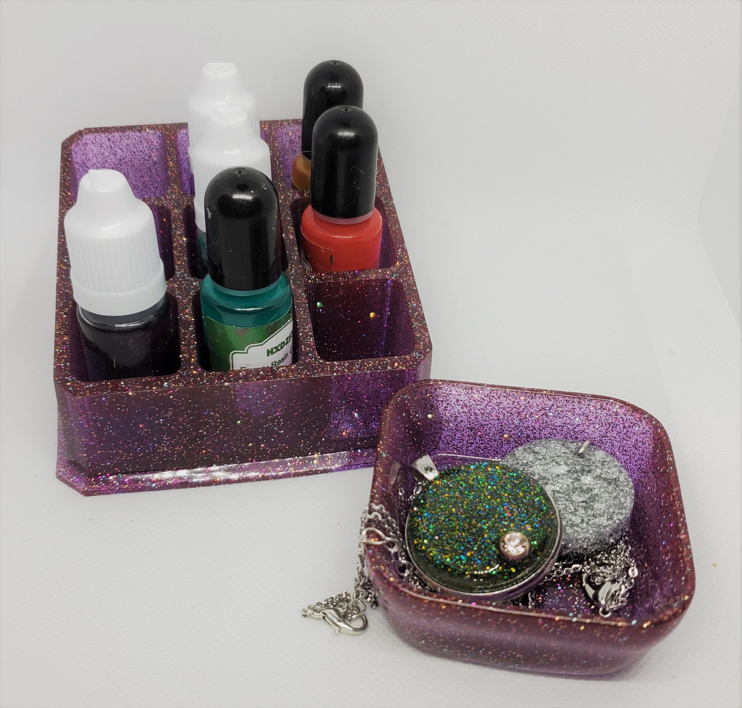 2pc. Purple Glitter Accessory Holders Etsy