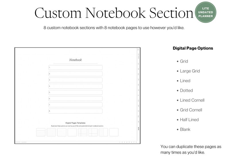 Digital Planner UNDATED Planner With Hyperlinks Goodnotes Etsy Canada