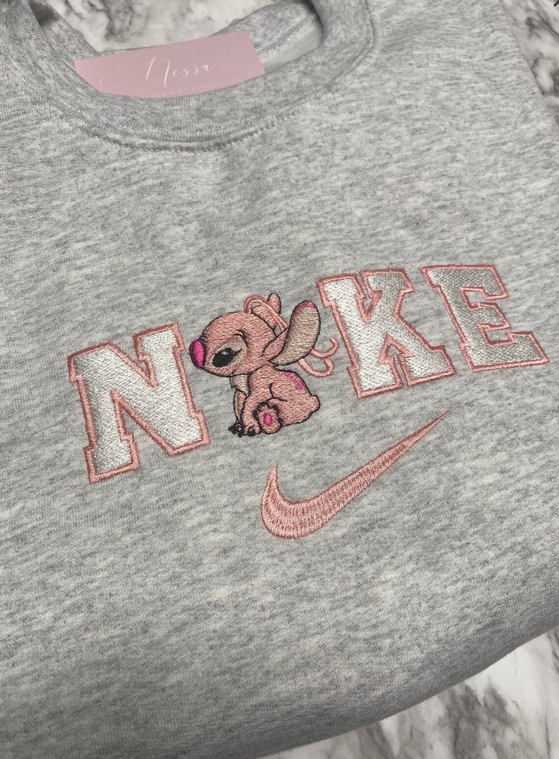 Angel & Stitch Nike Embroidery Crewneck | Etsy