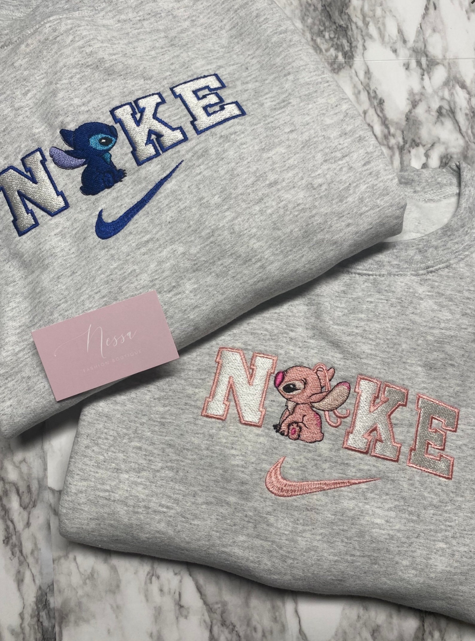 Angel & Stitch Nike Embroidery Crewneck | Etsy