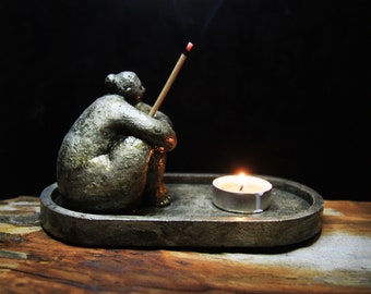 Sitting woman Incense Holder | candle holder |body Incense Holder |woman Shape Incense Holder | Concrete candle holder | scandi decor