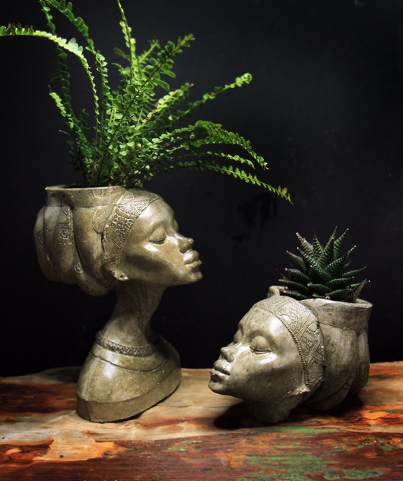 Wig Head Plant Holder  Head planters, Decorated flower pots, Styrofoam head