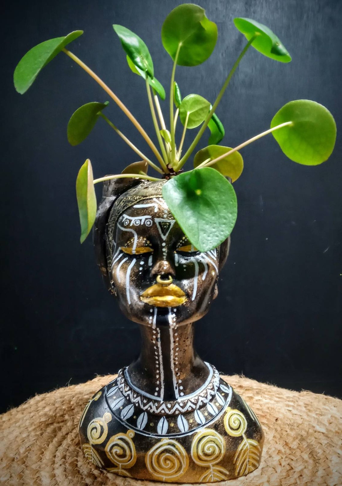 African Woman Face Shaped Flower Pot - Etsy UK