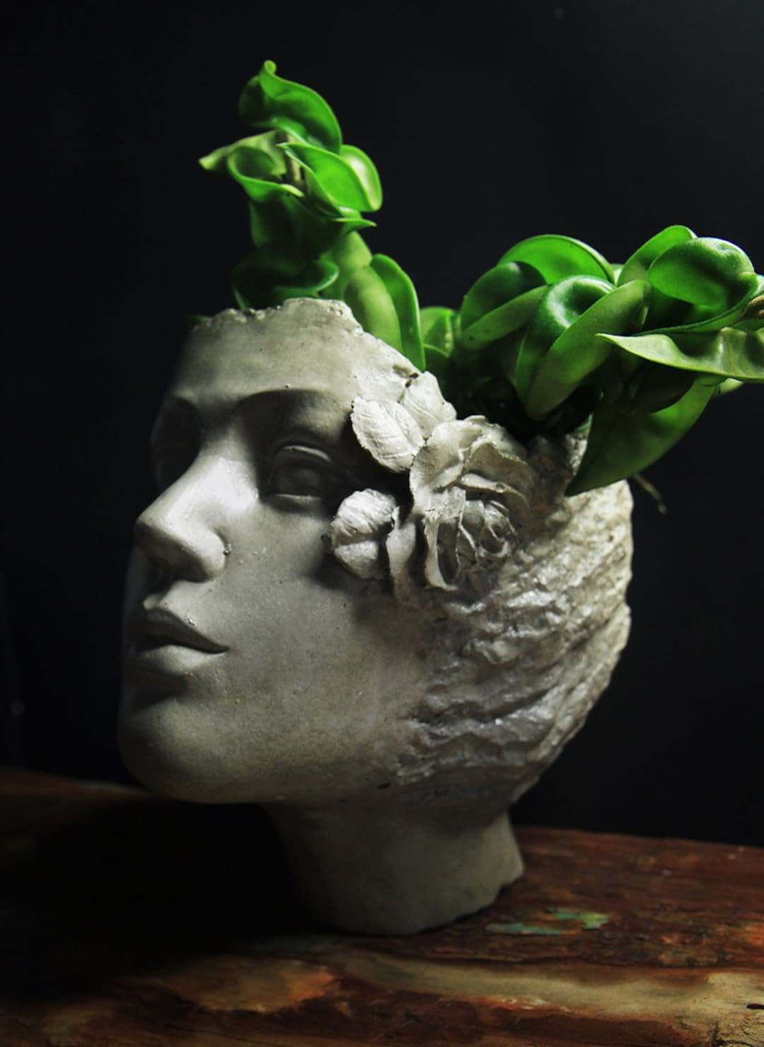 Woman With a Flower Face Shaped Flower Pot - Etsy