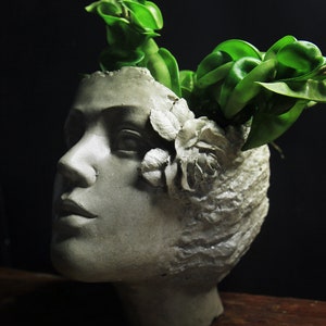 Woman with a flower Face Shaped Flower Pot