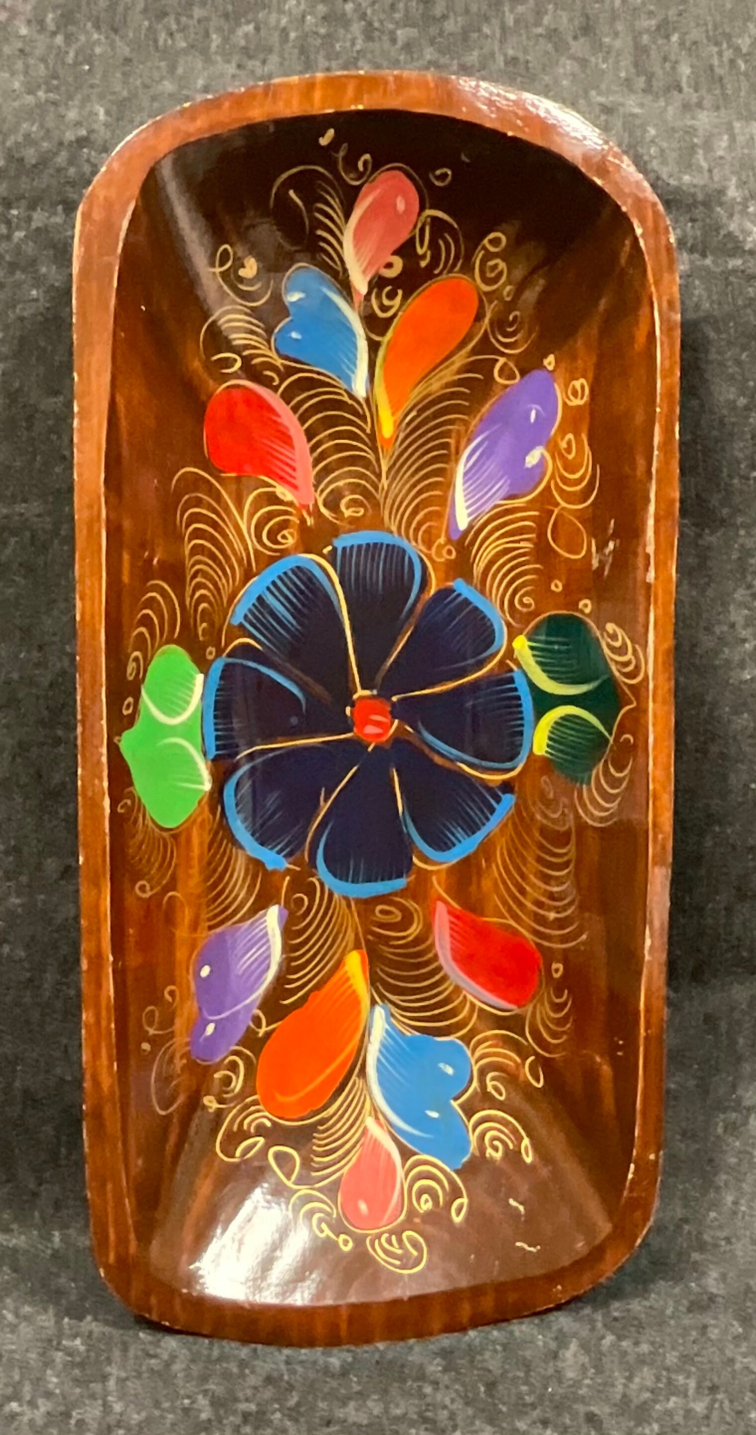 Hand Painted Mexican Wooden Serving Tray - Etsy UK