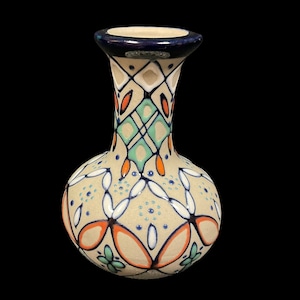 Mexican Folk Art Hand Made/Painted Signed Bud Vase