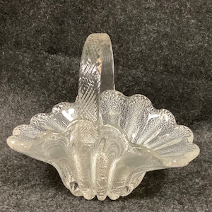 Silver flake Laslo Mikasa crystal basket