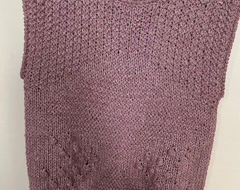 Lilac/Light Plum Vintage Knit Sweater Vest