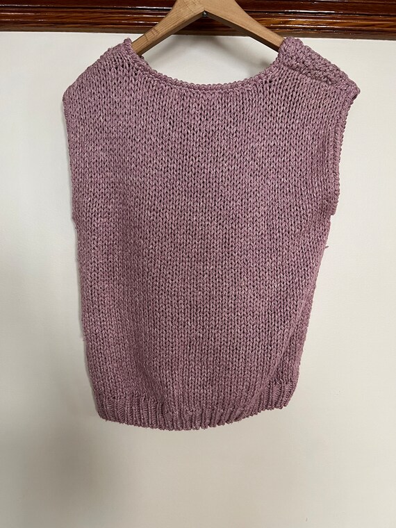Lilac/Light Plum Vintage Knit Sweater Vest - image 2
