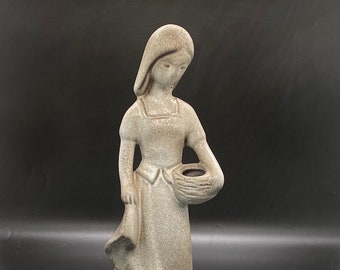 Vintage Howard Pierce Figurine - Woman with basket 1970s