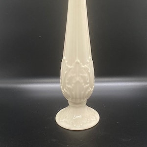 Vintage Lennox Florentine Cream Bud Vase: Woodland Leaf Pattern