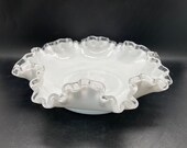 Vintage Fenton Lot - Silvercrest - Milk Glass - Candlestick - Candy Dish - Ice Cream Dishes Compote - Basket - Large White Bowl - Wedding