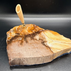 Vintage Stone Pen Holder: Unique Desk Accessory, Office Gift