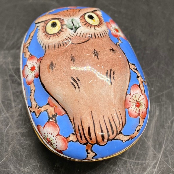 Darling Trinket Dish, Enamel Owl Trinket Dish, Collectible Owl Gift, Mother's Day Gift