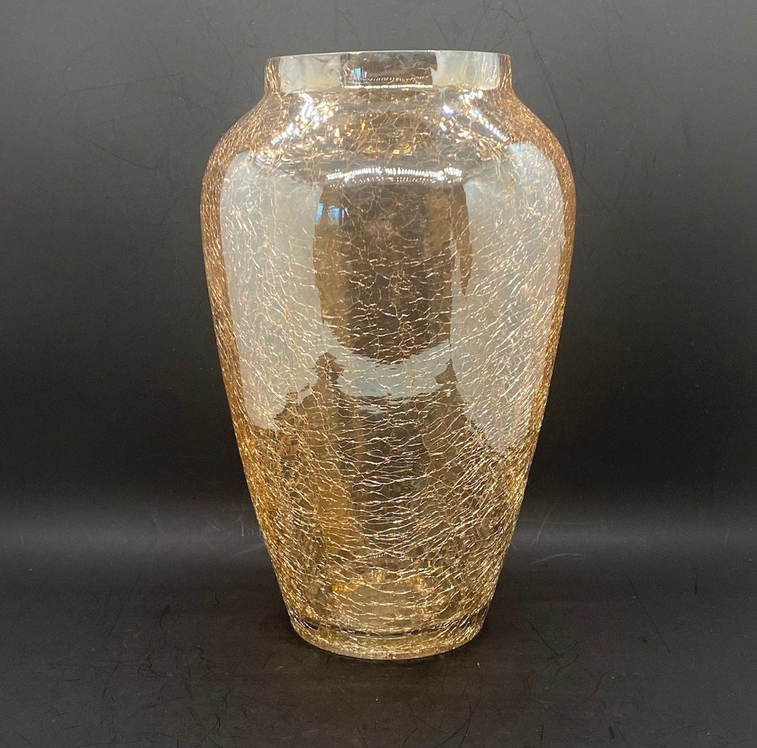 Melrose International Gold Ombre Crackle Glass Vase (Set of 2) main image 1