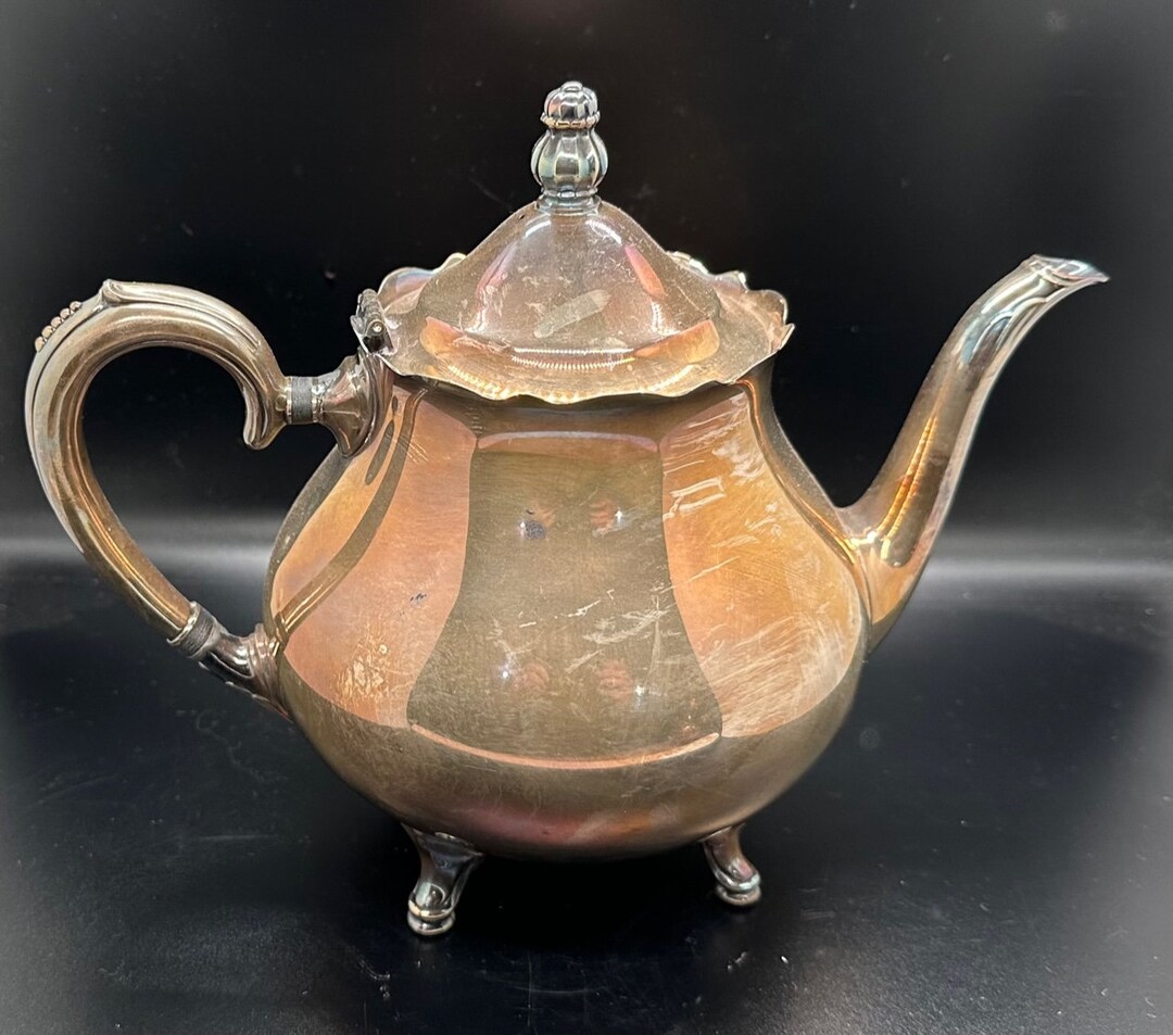 Vintage Heirloom Tea Silver Plated Tea Kettle Marked Heirloom Marked