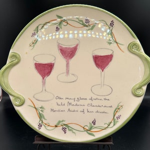 Vintage Pfaltzgraff Secrets of Pistoulet Wine Plate with Handles