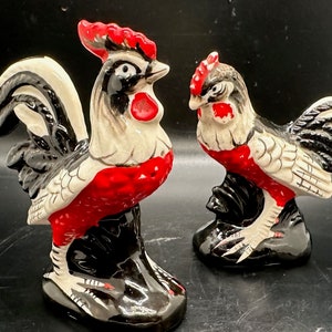 Vintage Chicken Salt and Pepper Shakers: Chippy Farmhouse Decor, Made in Japan