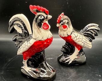 Vintage Chicken Salt and Pepper Shakers: Chippy Farmhouse Decor, Made in Japan