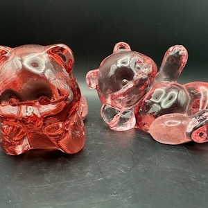 Fenton Pink Glass Bears: Collectible Figurine Set