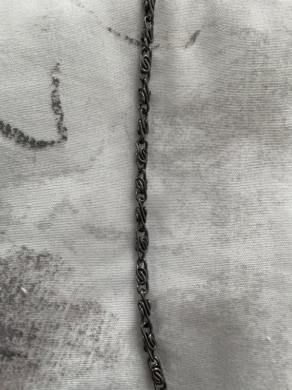 Vintage Carlo Fellini Black beaded pleated metal … - image 8