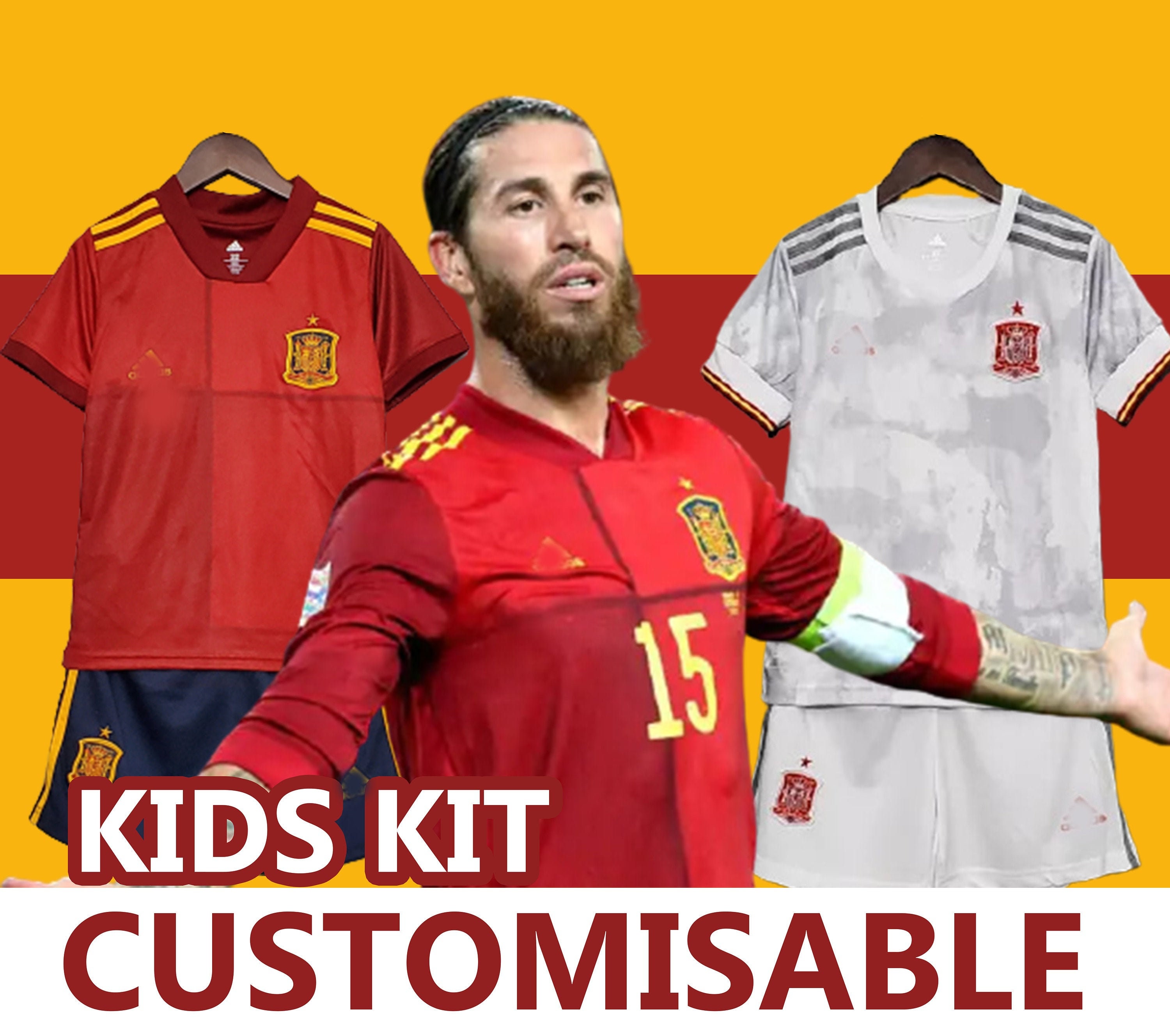 Spain jersey Kids kit Soccer Football Spanish Espana 2021/2022 Etsy