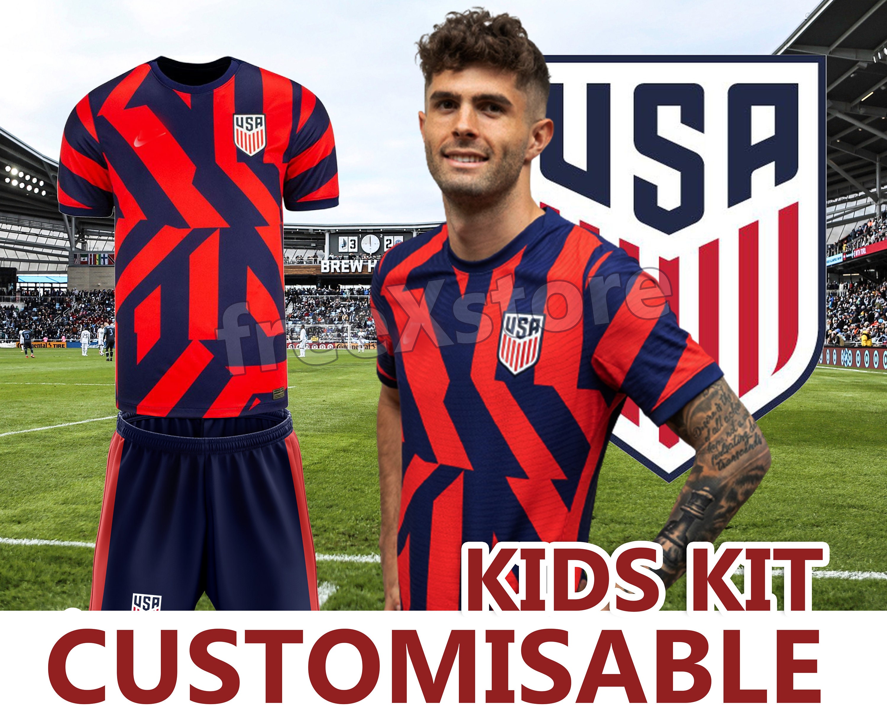 New // USA US soccer away jersey Kids kit Home Away Football The Yank…