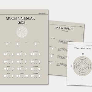 Moon calendar 2023, printable lunar calendar, lunar phase calendar