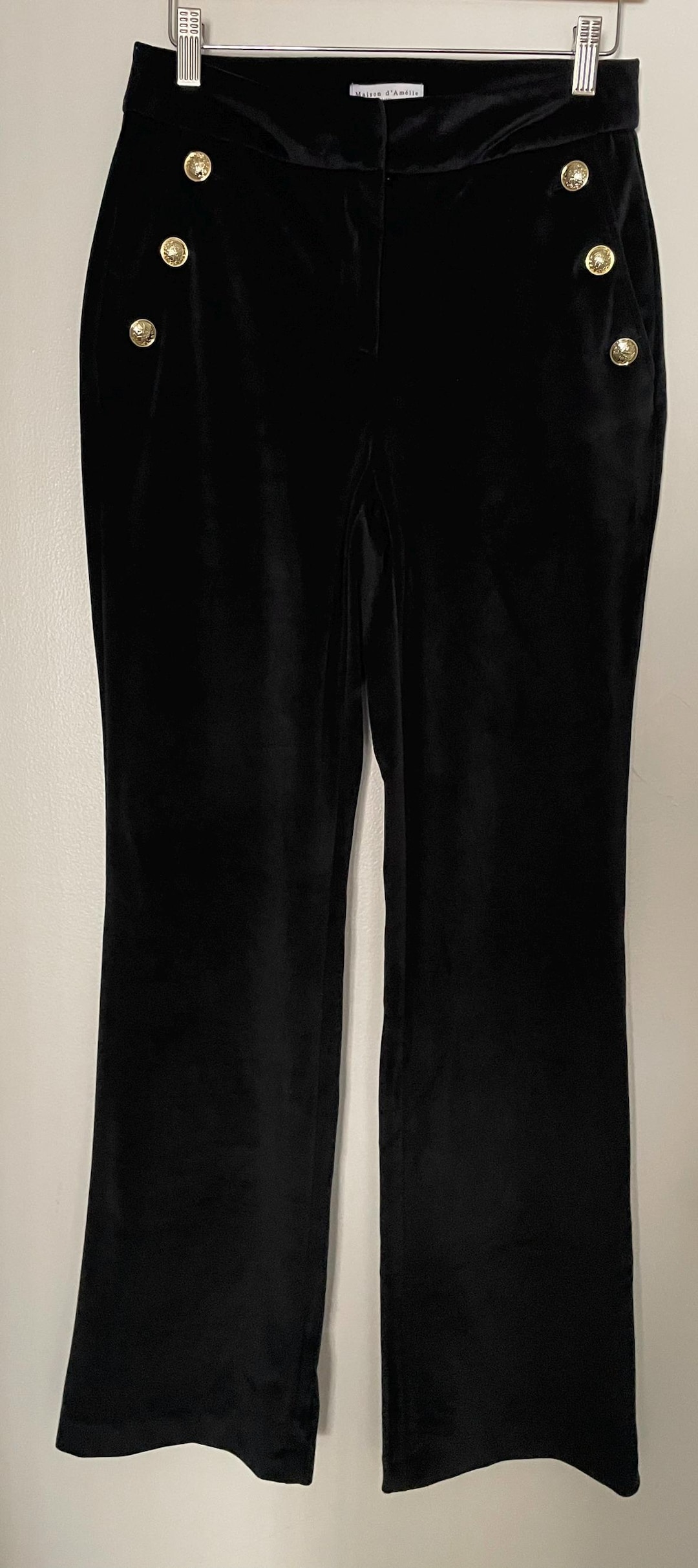 Maison D'amelie Black Velvet Sailor Pants - Etsy