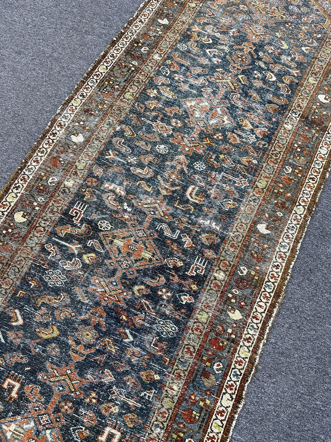 Traditional Hall Runner Rug Antique Vintage Rug, 3'2 X 9'6ft, Hallway Rug, Muted Runner Rug, Ethnic ...