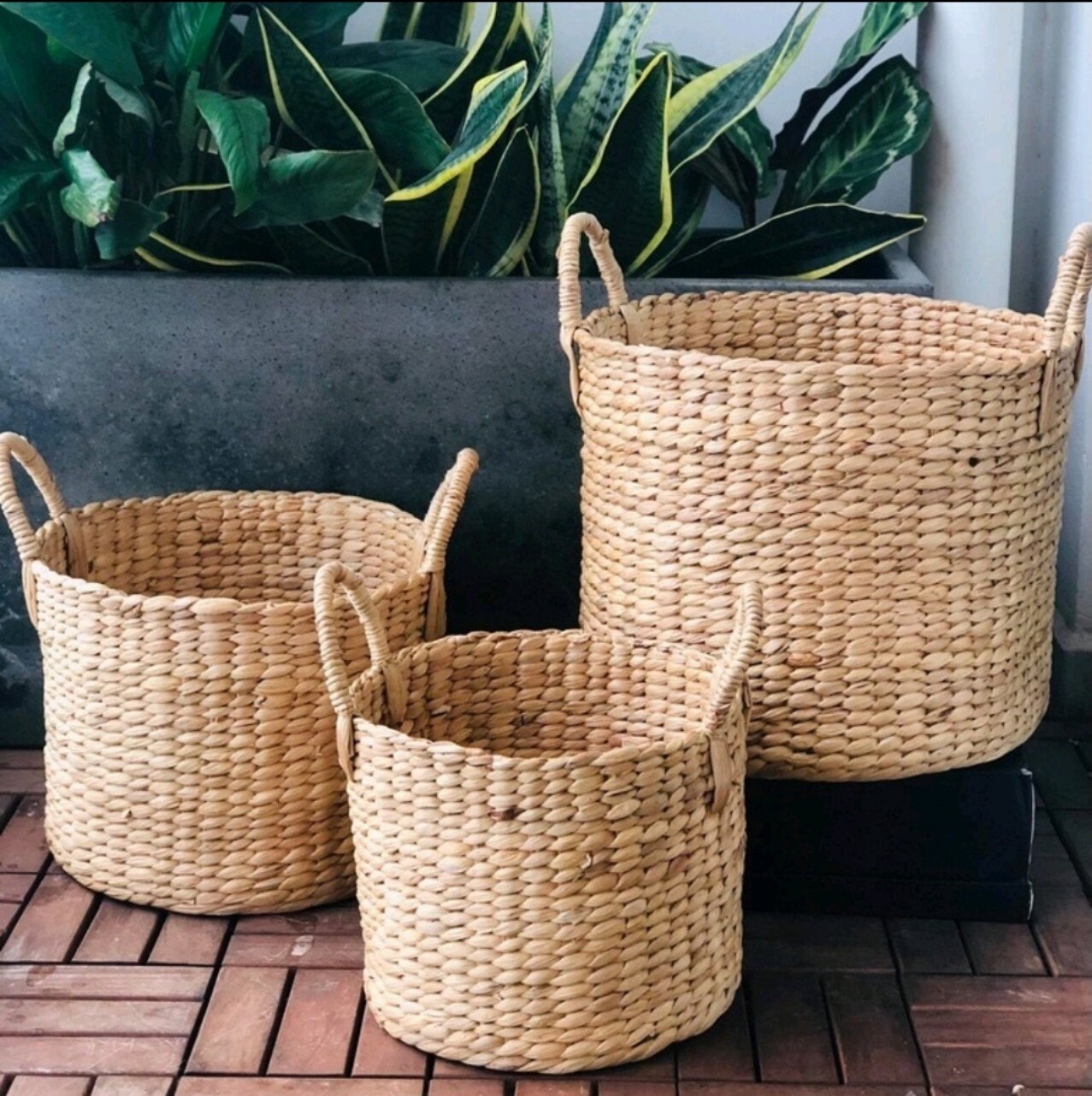 Set of 3 Basket Laundry Hamper Bohemian Storage Basket Etsy
