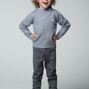 Boys Winter Wool Blend Thermal Pants / Leggings - Grey - ALS Australia