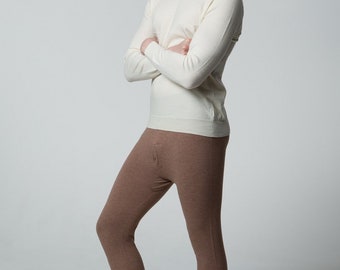 Men Thermal Underwear Merino Wool Pants / Leggings - Camel - ALS Australia