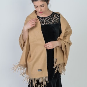 Australian Merino Lambswool Wrap Shawl Women Warm Blanket Winter Oversize Scarf Multi-Colour image 6