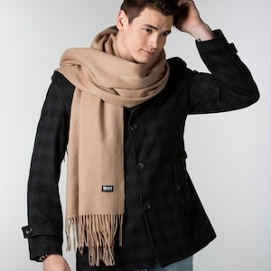 Men Merino Lambswool Oversized Scarf | Men Winter Wool Blanket - Multi-Colour