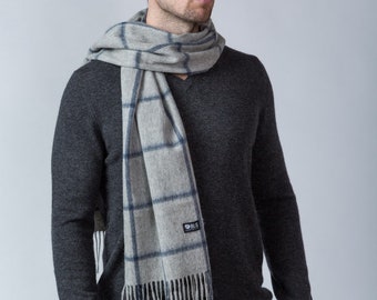 Unisex Australian Merino Lambswool Scarf with Checked Pattern | Multi-Colour | 100% Australian Lambswool | Very Soft | Unisex