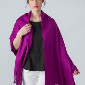 Australian Merino Lambswool Wrap Shawl Women Warm Blanket Winter Oversize Scarf Multi-Colour image 4