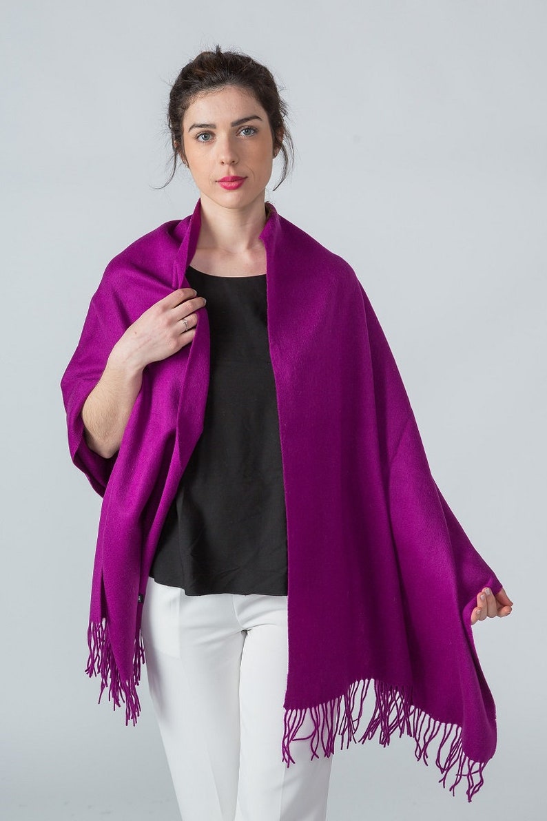 Australian Merino Lambswool Wrap Shawl Women Warm Blanket Winter Oversize Scarf Multi-Colour image 4