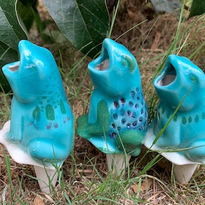 Ceramic Frog Water Stake