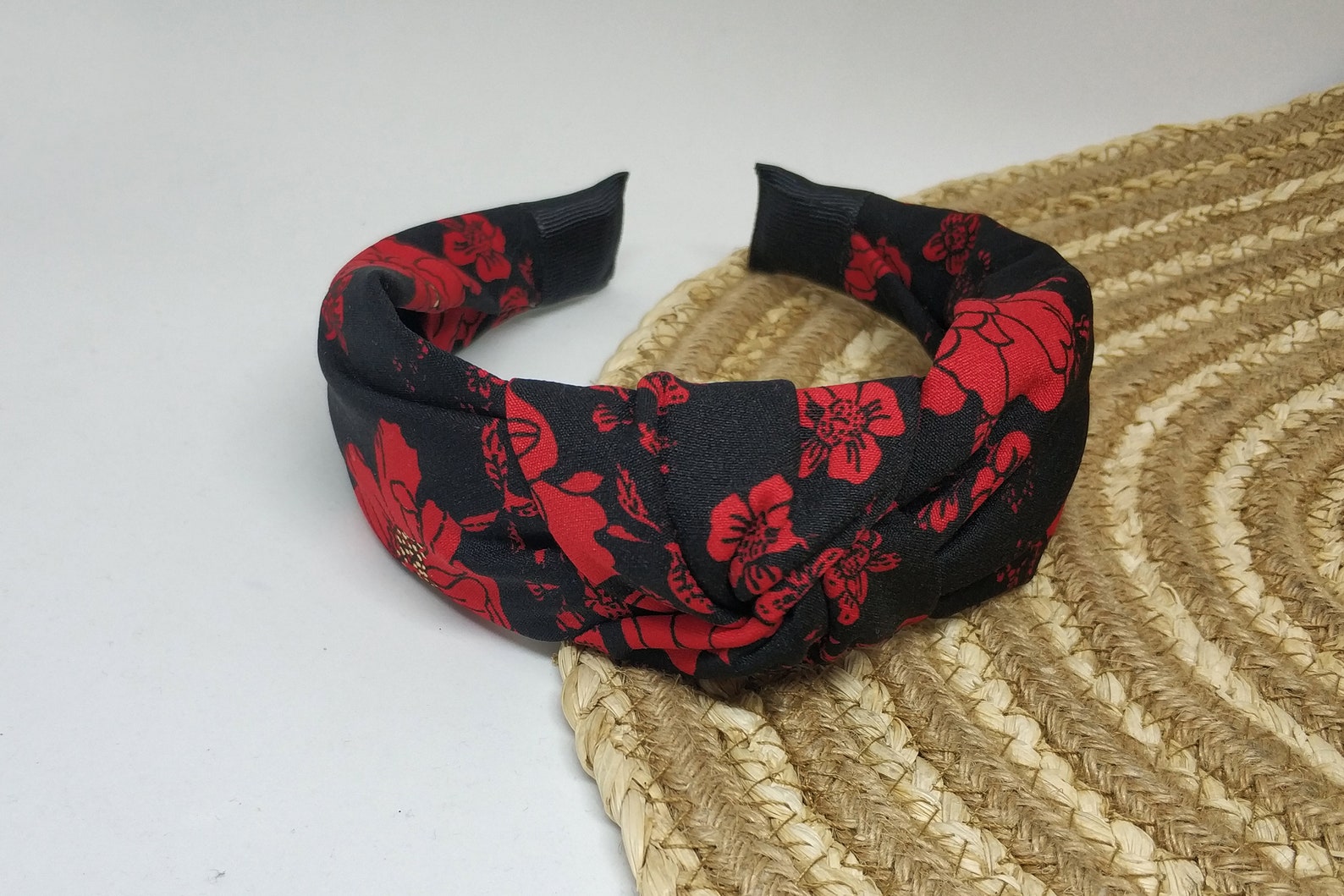 Rose Headband Set Knotted Headband Black Headband Hairband Etsy